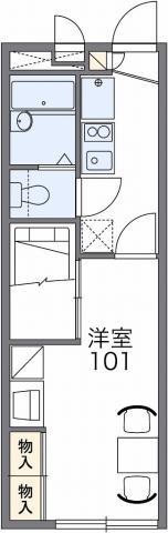 レオパレスとくしま 中前川町(1K/2階)の間取り写真