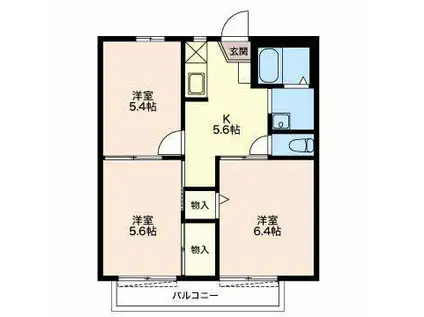 フレグランスヨネヤマ(3K/1階)の間取り写真