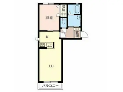 メゾンペガサス(1LDK/2階)の間取り写真