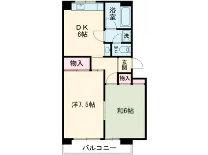 プレミオーレ(2DK/3階)の間取り写真