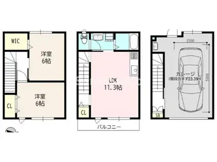 LA LUCE OSAKA OVEST(2LDK/1階)の間取り写真