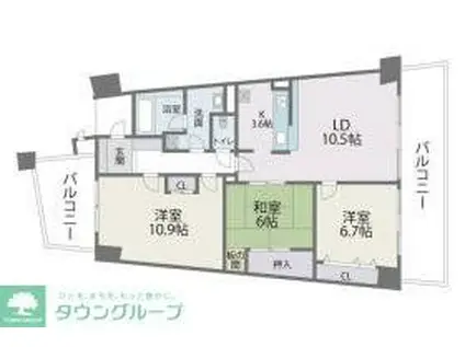 アイランドシティ・インフィニガーデン イースト(3LDK/12階)の間取り写真