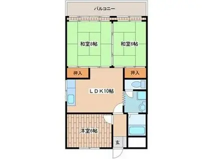 レジデンスひぐち(3LDK/1階)の間取り写真