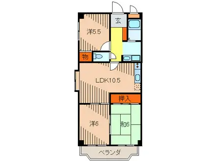 メゾンブランシェ(3LDK/3階)の間取り写真