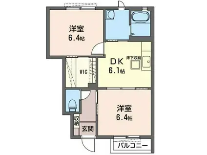 メゾン・ド・ソレイユ(2DK/2階)の間取り写真