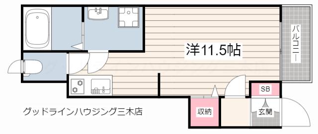 BELL・GRACE(1K/1階)の間取り写真