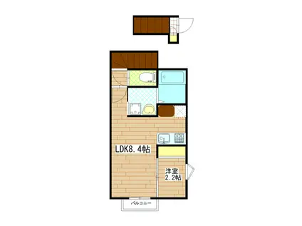 FOREST GARDEN I(1DK/2階)の間取り写真