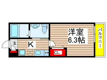 ステラハウス八千代台(1K/2階)の間取り写真