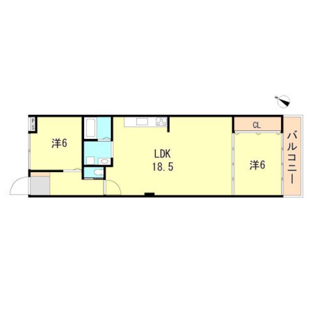 マンション明舞(2LDK/4階)の間取り写真