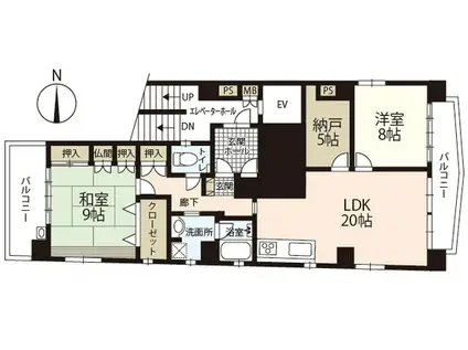 KDコーポ2(2SLDK/8階)の間取り写真