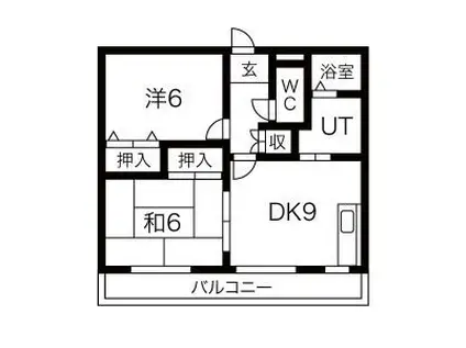 サンスポットK-10 B棟(2DK/1階)の間取り写真