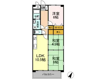 フロンティア・ウィン(3LDK/3階)の間取り写真