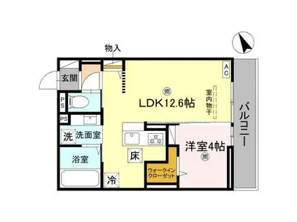 D-PLACE町坪(1LDK/2階)の間取り写真