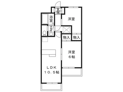 エスポワール宮前平(2LDK/4階)の間取り写真