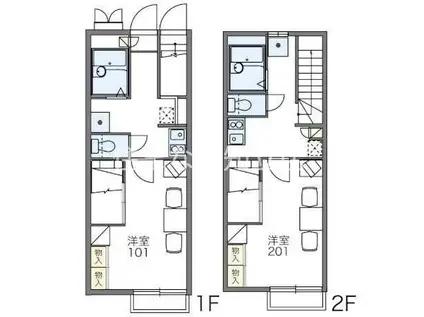 レオパレス半城土中町(1K/2階)の間取り写真