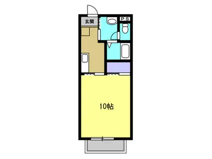 シャルマン瑞穂(1K/2階)の間取り写真