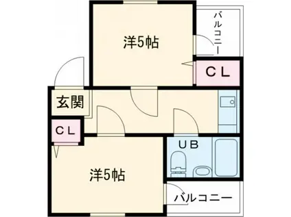 エストマーレ鶴見(2K/5階)の間取り写真