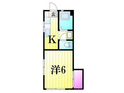 宮内マンション(1K/3階)の間取り写真