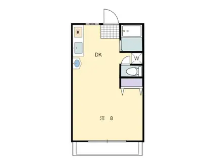 ホワイエ デ クレアシオン(ワンルーム/1階)の間取り写真