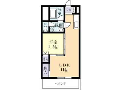 ロマ-ヌ石岡第1(1LDK/5階)の間取り写真