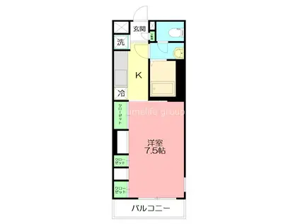 リブリ・厚木旭町(1K/3階)の間取り写真