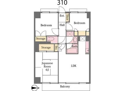 ルネ東松山(3LDK/3階)の間取り写真