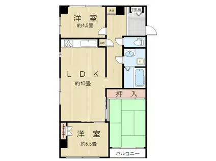 小石川ハイム(3LDK/3階)の間取り写真