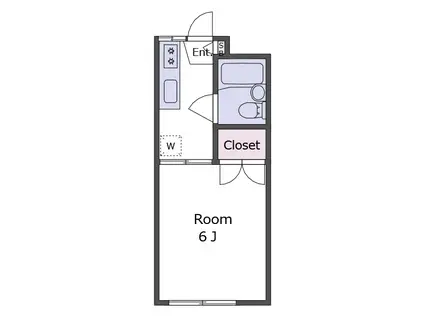 グリーンヒル等々力(1K/2階)の間取り写真