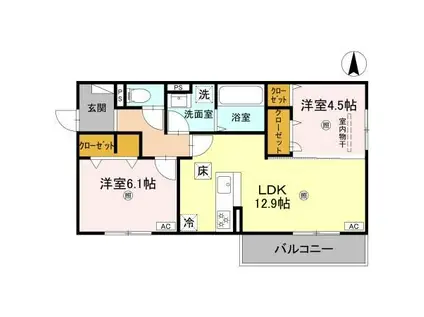 JR奈良線 奈良駅 徒歩11分 3階建 新築(2LDK/1階)の間取り写真