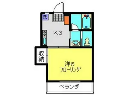 ハイツサンフラワー(1K/1階)の間取り写真