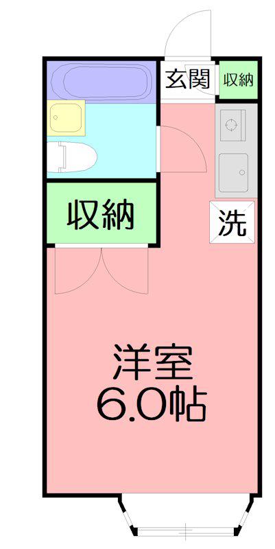 ブルーグレイス永田東I(ワンルーム/2階)の間取り写真