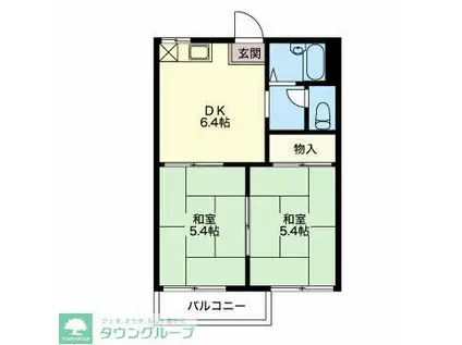 フレグランス菱池(2DK/2階)の間取り写真