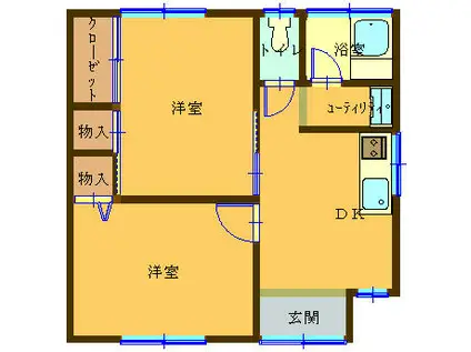 第五コーポマルシン(2DK/1階)の間取り写真