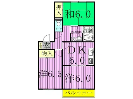 メゾンヤマリIII(3DK/1階)の間取り写真