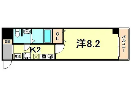 ダイドーメゾン神戸元町(1K/12階)の間取り写真