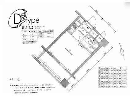 ロマネスク天神第2(ワンルーム/8階)の間取り写真