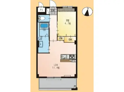 アムールふじみ野(1LDK/3階)の間取り写真