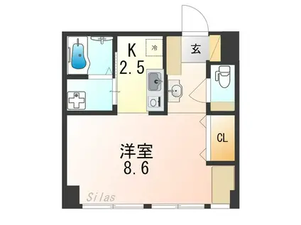 COCO下鴨(1K/3階)の間取り写真