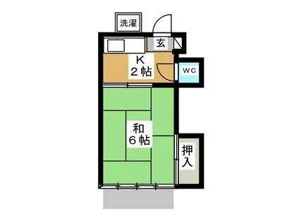 第一清和荘(1K/2階)の間取り写真