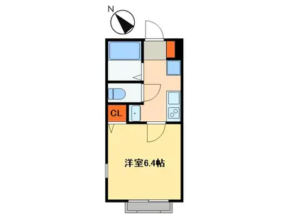 ミュゼットむつみ(1K/1階)の間取り写真