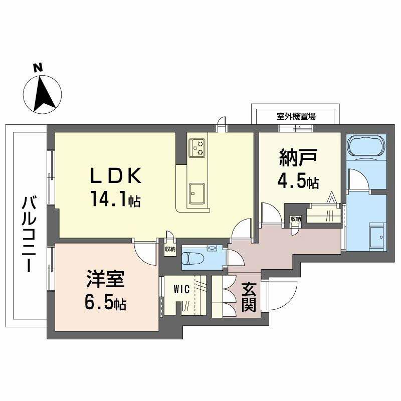 スカイ ウィング(1SLDK/3階)の間取り写真