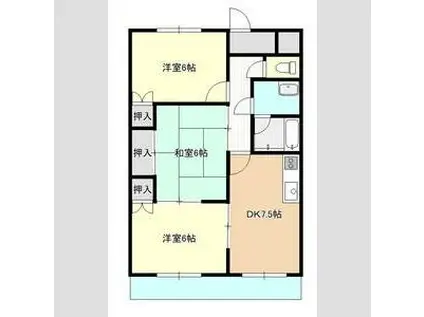 コーポラスエトニア(3DK/1階)の間取り写真