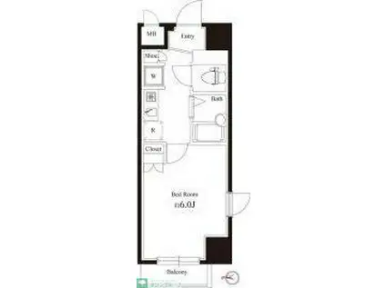 ヴェルト板橋イースト(1K/5階)の間取り写真