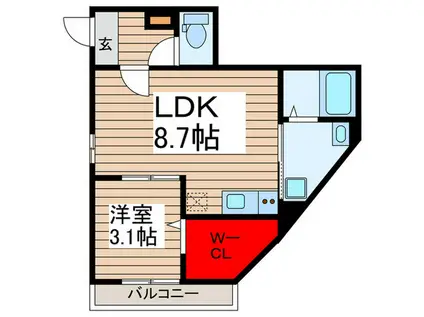 KS RESIDENCE(1LDK/2階)の間取り写真