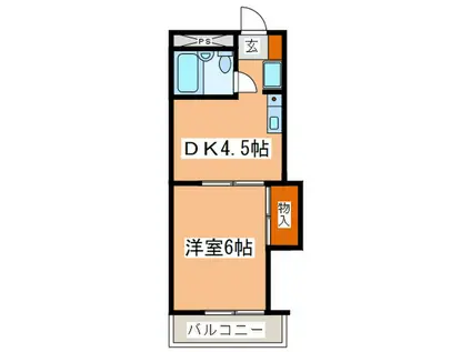 コンフレール町田(1DK/3階)の間取り写真