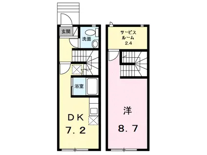 ルミエールキューブ(1DK/1階)の間取り写真