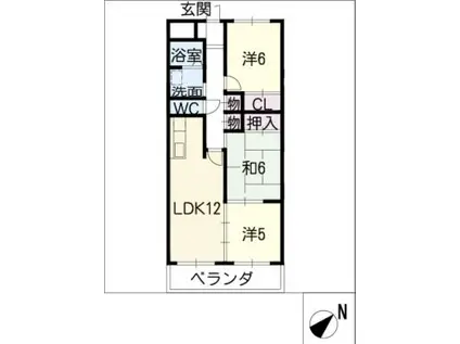 ルイナール高針(3LDK/4階)の間取り写真