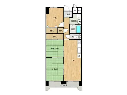 デイグランロイヤルヴィラ(3LDK/8階)の間取り写真