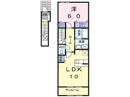 セントラル シャドウ(1LDK/2階)の間取り写真