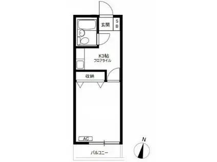 ユニバーサル用賀ハウス(1K/1階)の間取り写真